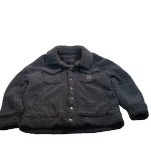 Dixxon Flannel Company Hyna Sherpa Jacket Mens Size M Charcoal Grey Plaid Lined